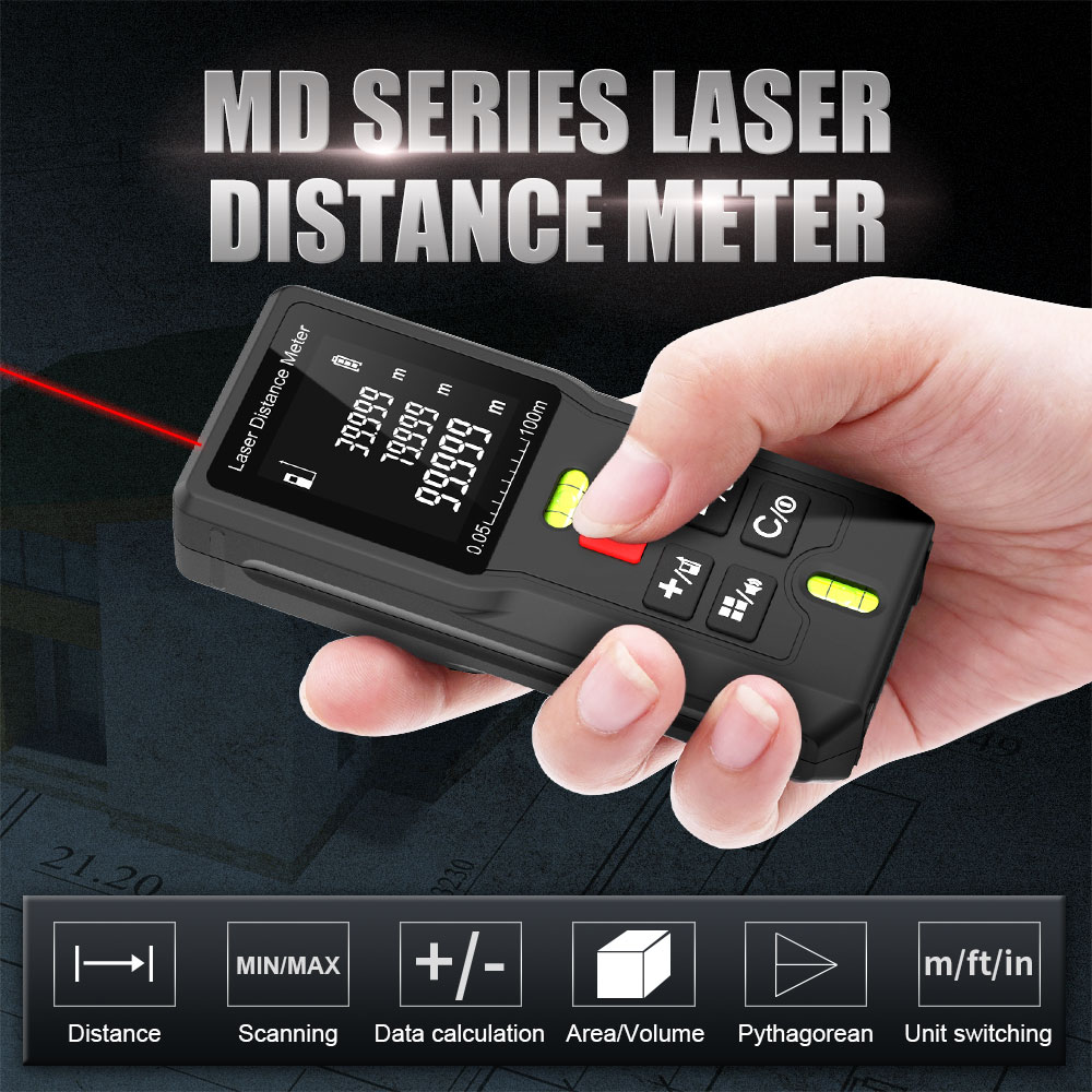 Laser Distance Meter With Bubble Level - Medidor de Distância a Laser BOAYAL