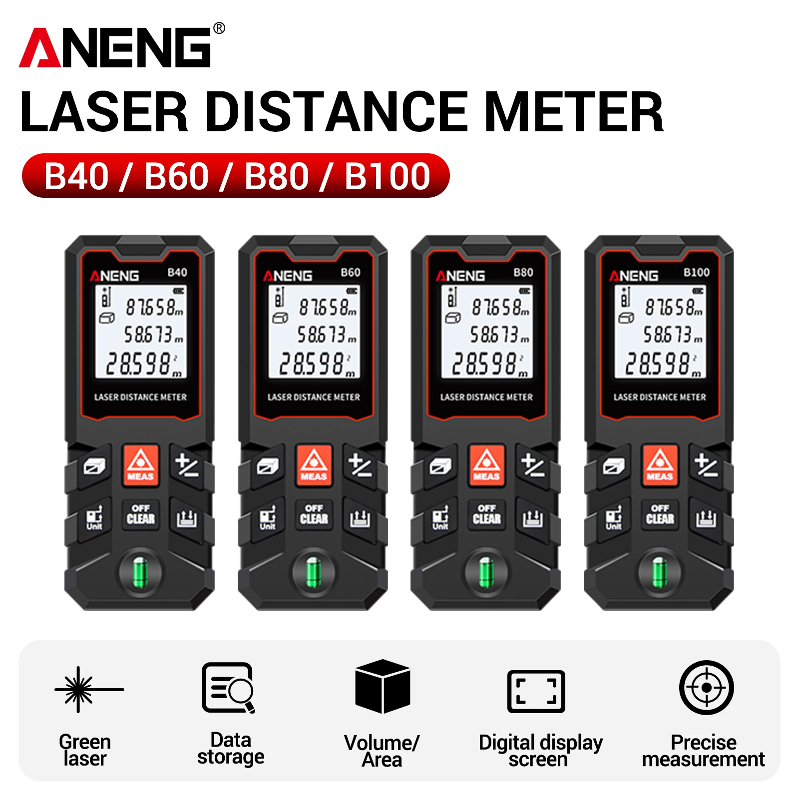 Laser Measure Area Volume Calculator - Medidor de Distância a Laser Portátil