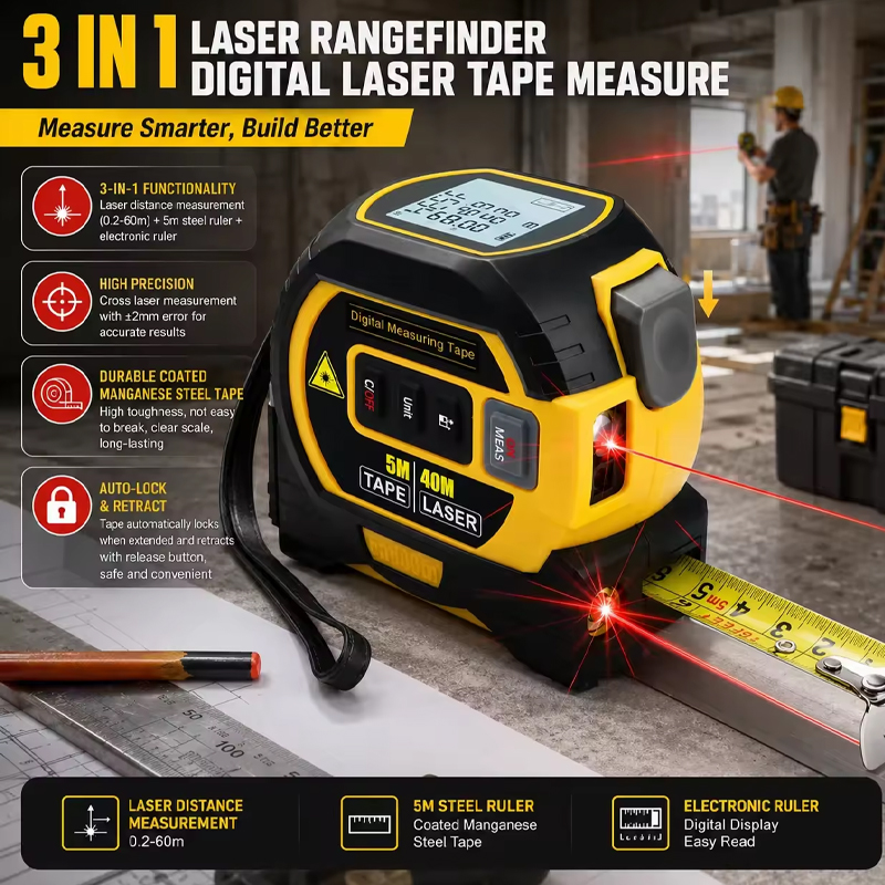 Digital Tape Measure 5M Laser - 2026 Nova Trena a Laser 3