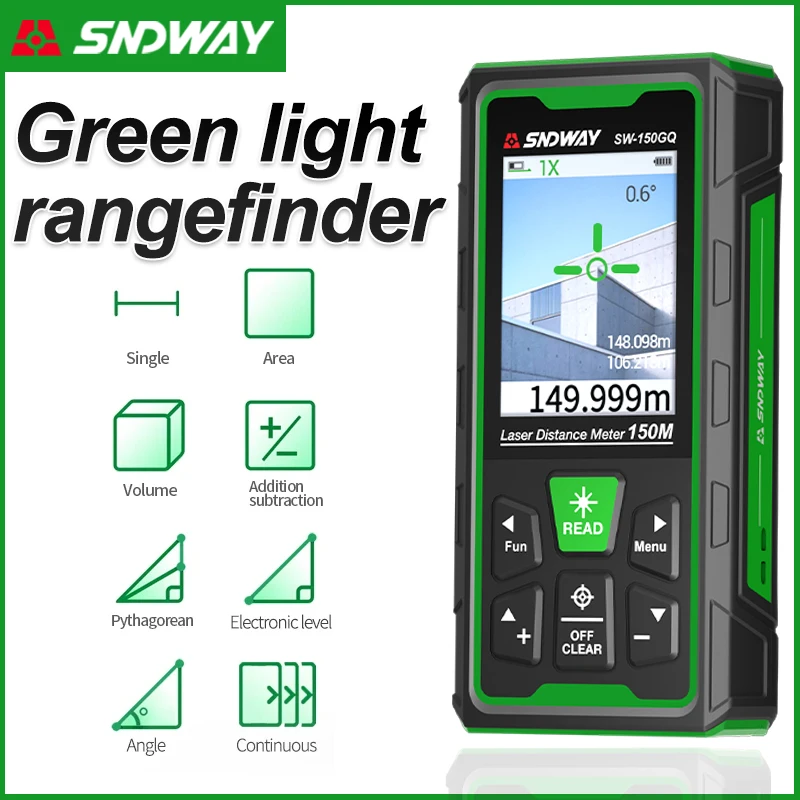 Laser Distance Meter 100M - Medidor de Distância a Laser Verde