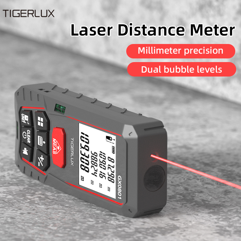 Laser Distance Meter With Bubble Level - TIGERLUX GX0801 Medidor de Distância a