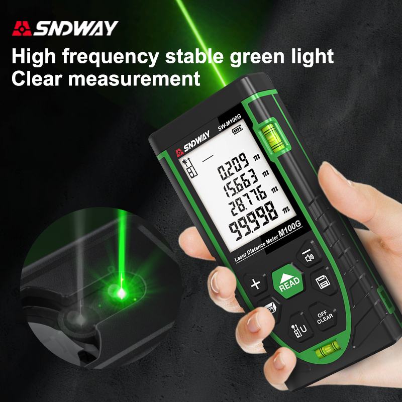 Laser Distance Meter With Bubble Level - Medidor de Distância a Laser SNDWAY