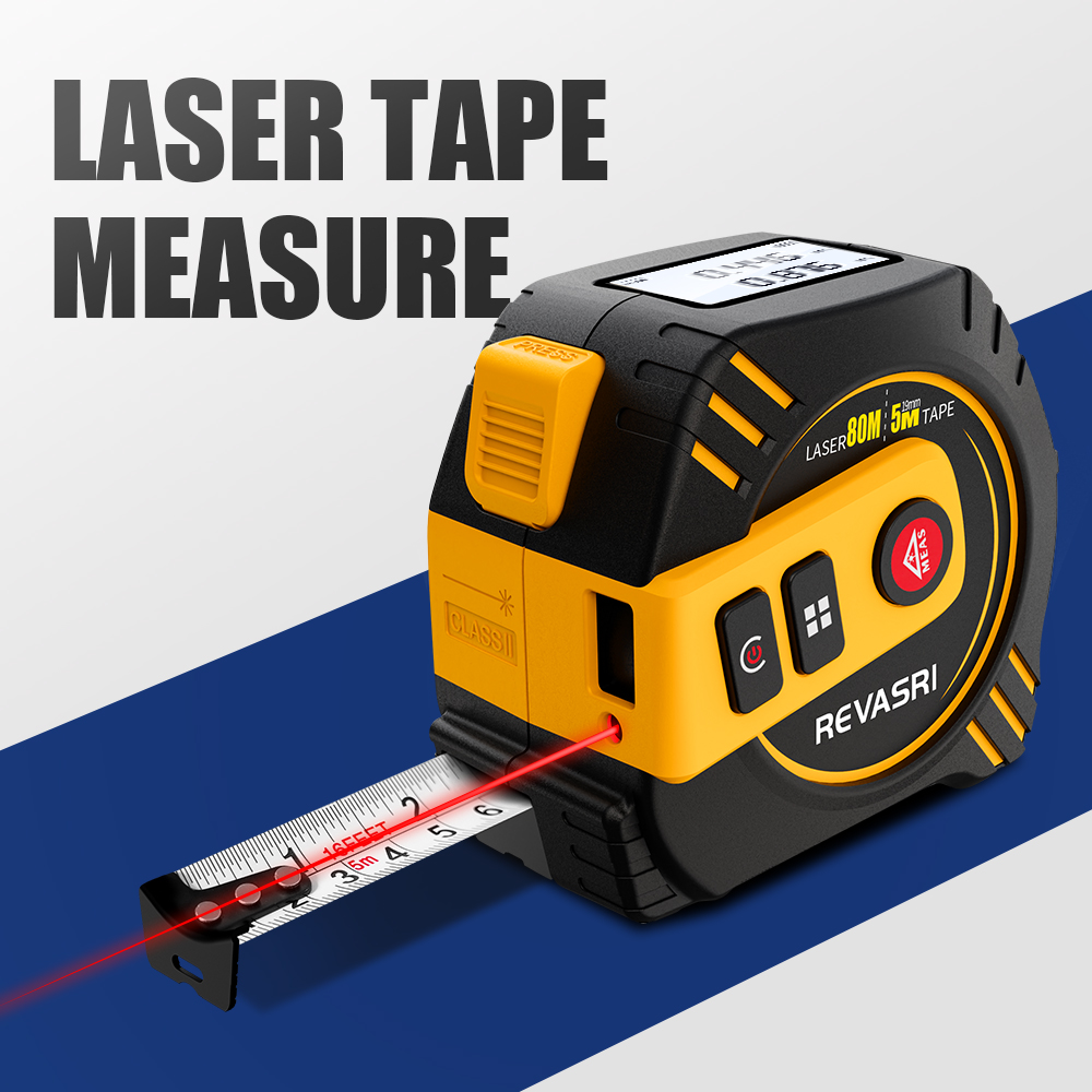 Laser Distance Meter 2 In 1 Tape - REVASRI Fita métrica a laser 2