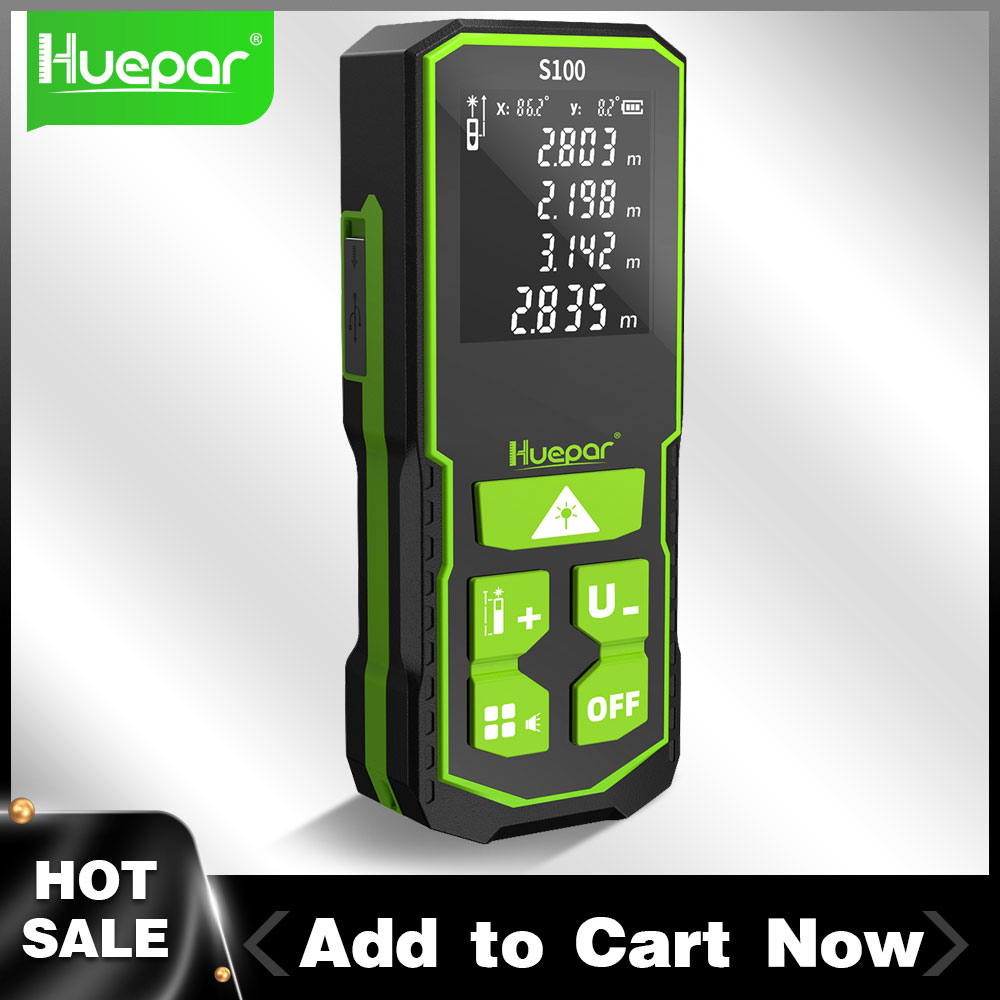 Laser Distance Meter 100M - Huepar telêmetro digital de distância a