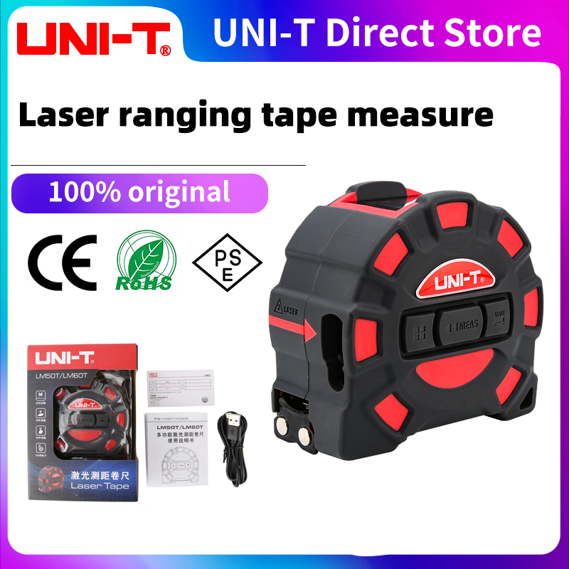 Laser Distance Meter 2 In 1 Tape - UNI-T LM50T LM60T Medidor de Distância