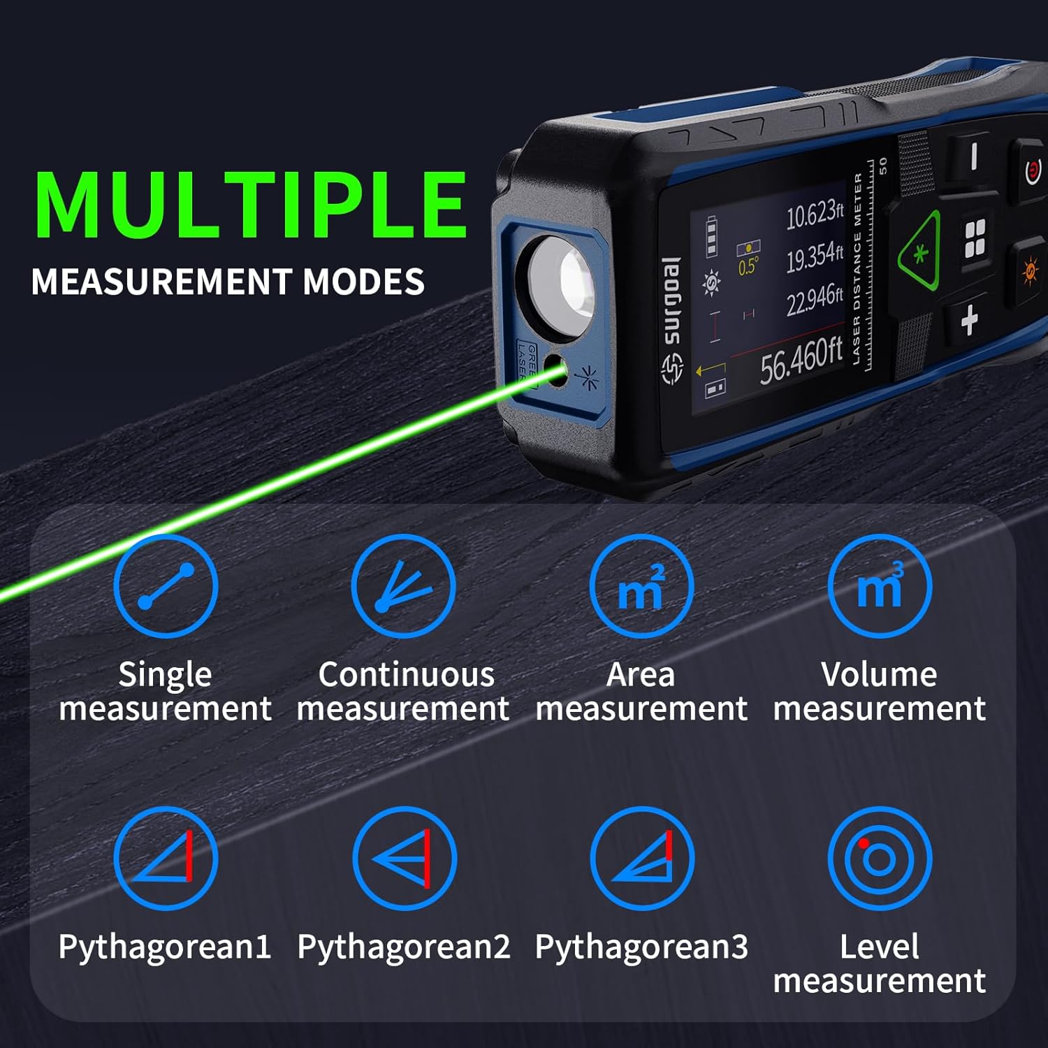 Telêmetros laser verde 100m mu - Laser Distance Meter 100M avaliação e preço