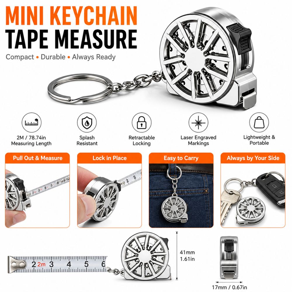 Fita Métrica de Chaveiro 2M, M - Mini Laser Measure Keychain avaliação e preço
