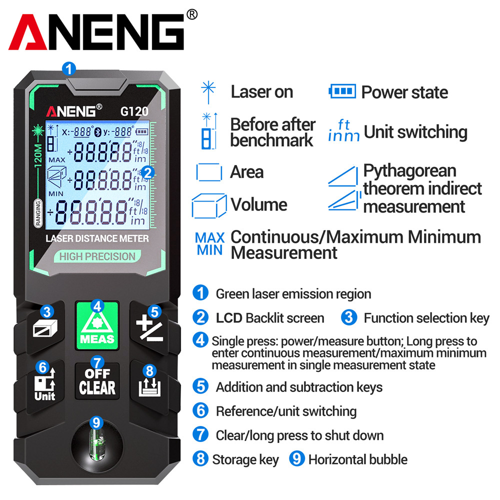Medidor de Distância a Laser 1 - Laser Distance Meter 100M avaliação e preço