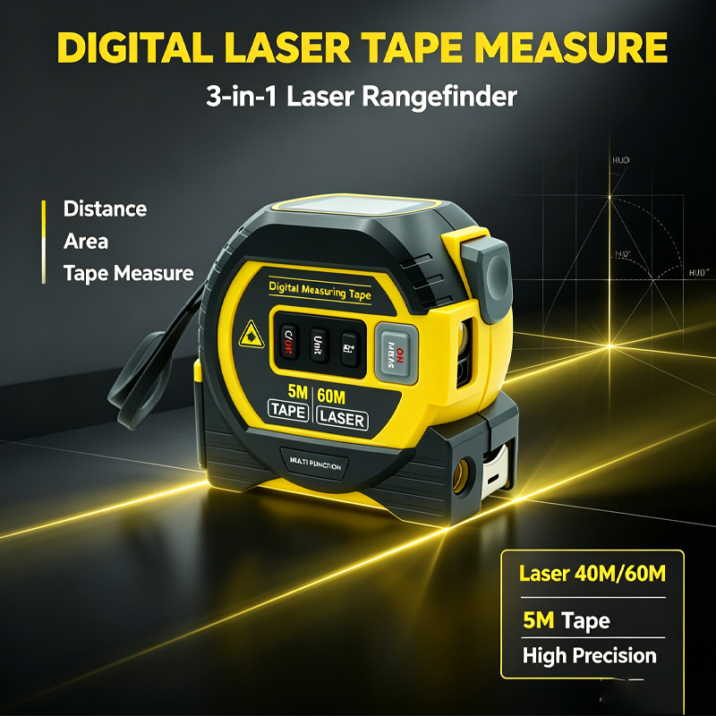 2026 Nova Trena a Laser 3 em 1 - Digital Tape Measure 5M Laser avaliação e preço