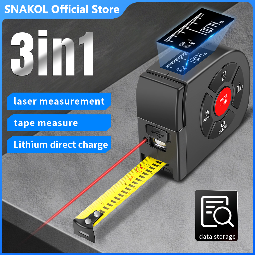 Fita Métrica a Laser Snakol 2  - Laser Distance Meter 2 In 1 Tape avaliação e preço