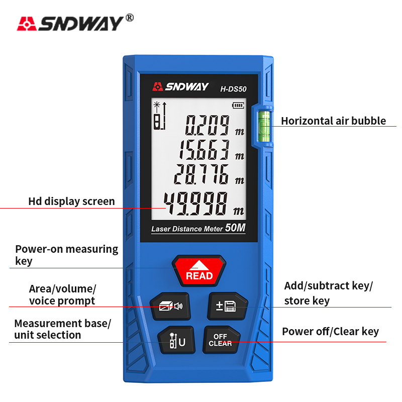 SNDWAY H-DS50 Medidor de Distâ - Laser Measure Area Volume Calculator avaliação e preço