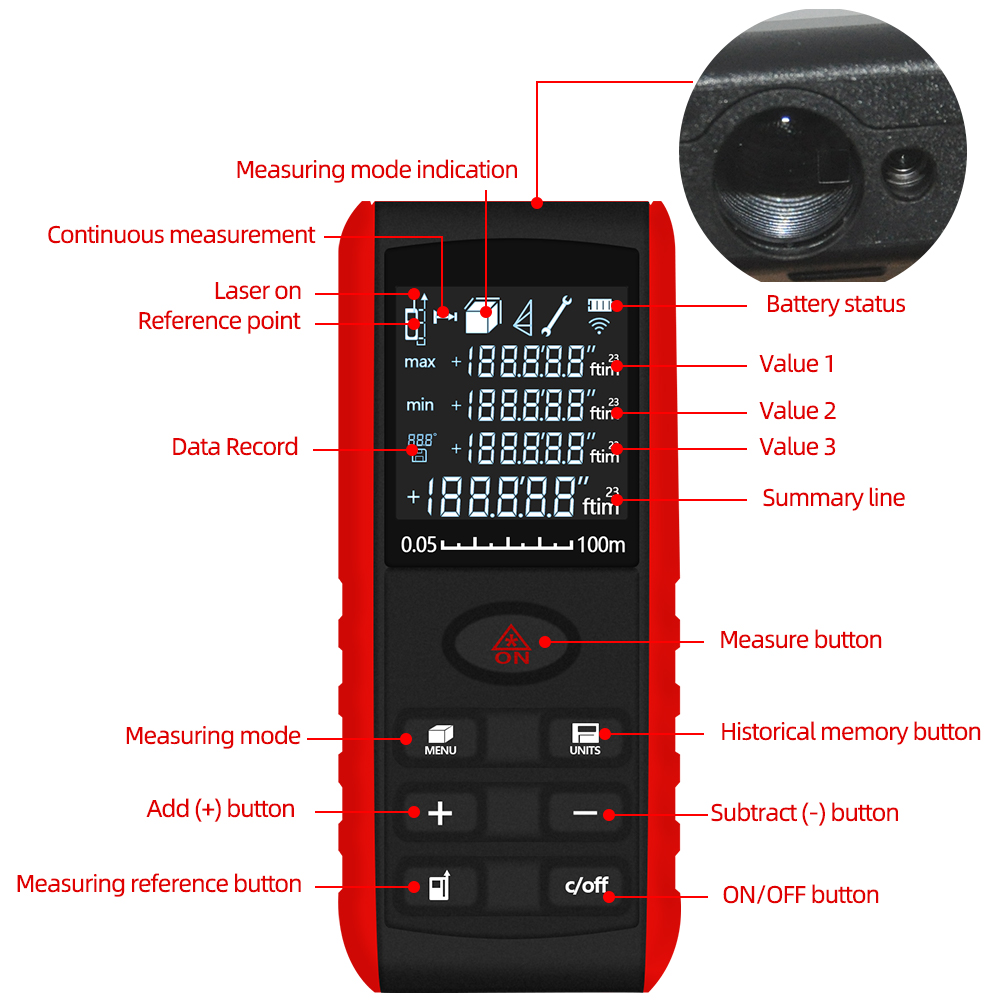 Telêmetro laser profissional 4 - Laser Distance Meter 100M avaliação e preço