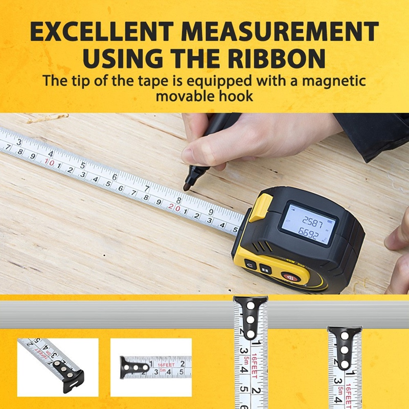 B62B Medidor de Distância a La - Laser Distance Meter 2 In 1 Tape avaliação e preço
