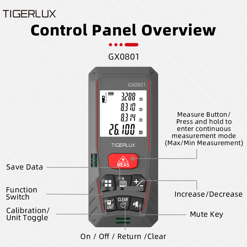 TIGERLUX GX0801 Medidor de Dis - Laser Distance Meter With Bubble Level avaliação e preço