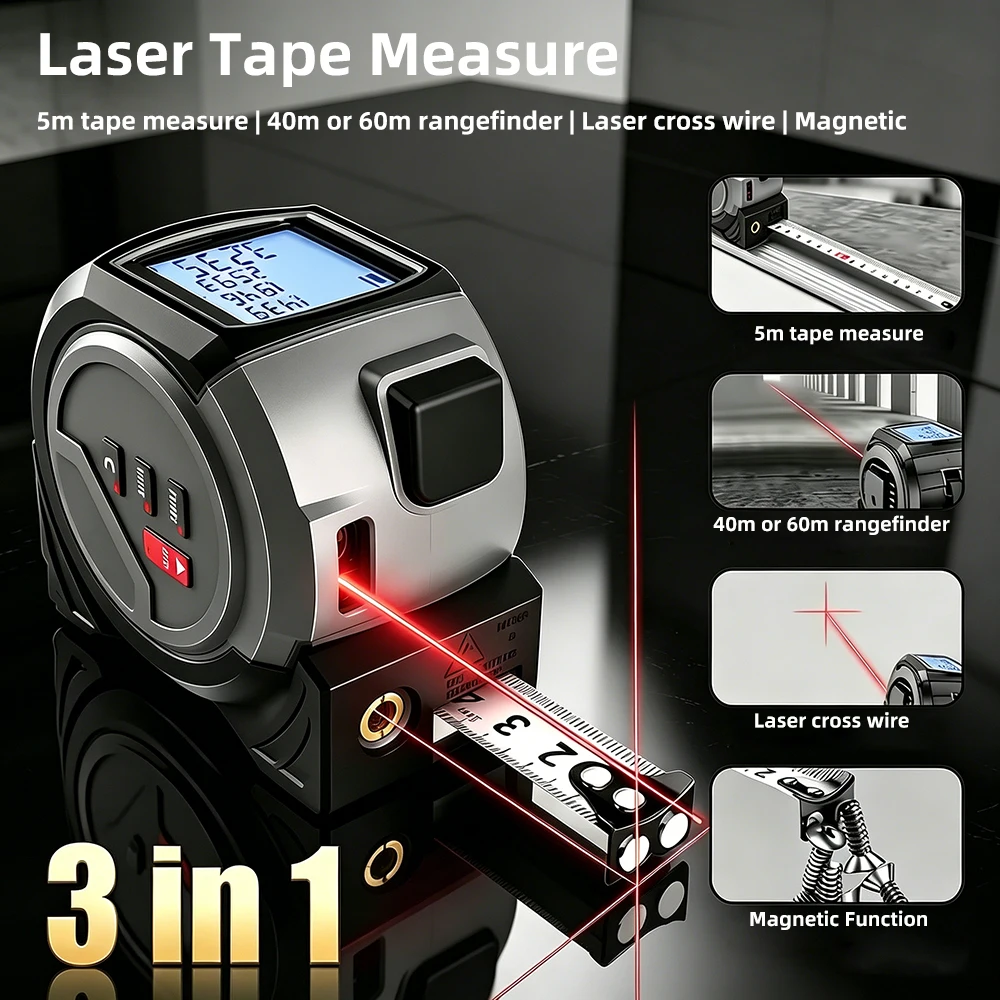 Fita Métrica a Laser 3 em 1, F - Laser Measure Area Volume Calculator avaliação e preço