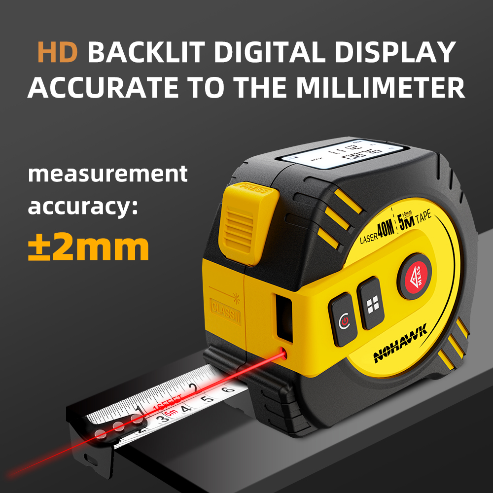 Nohawk 2 em 1 fita métrica las - Laser Distance Meter 2 In 1 Tape avaliação e preço