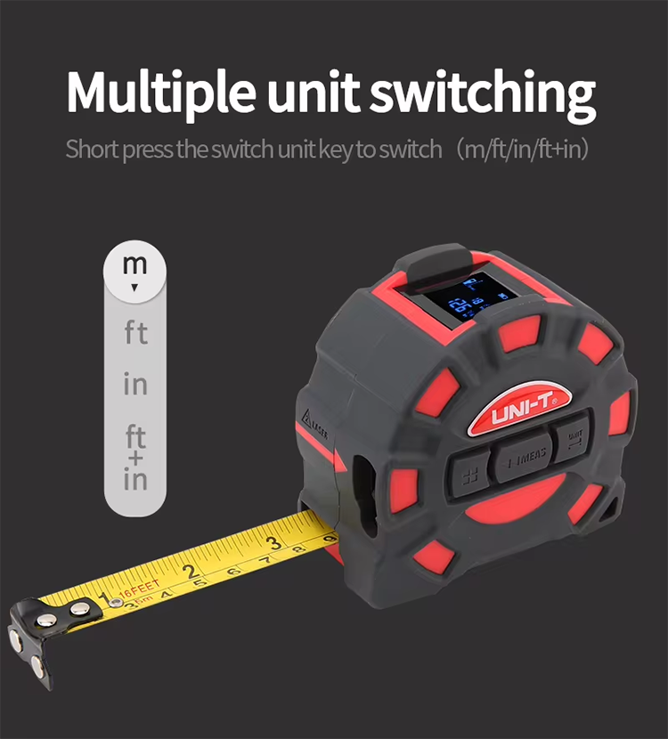UNI-T LM50T LM60T 2 em 1 Fita  - Laser Distance Meter 2 In 1 Tape avaliação e preço