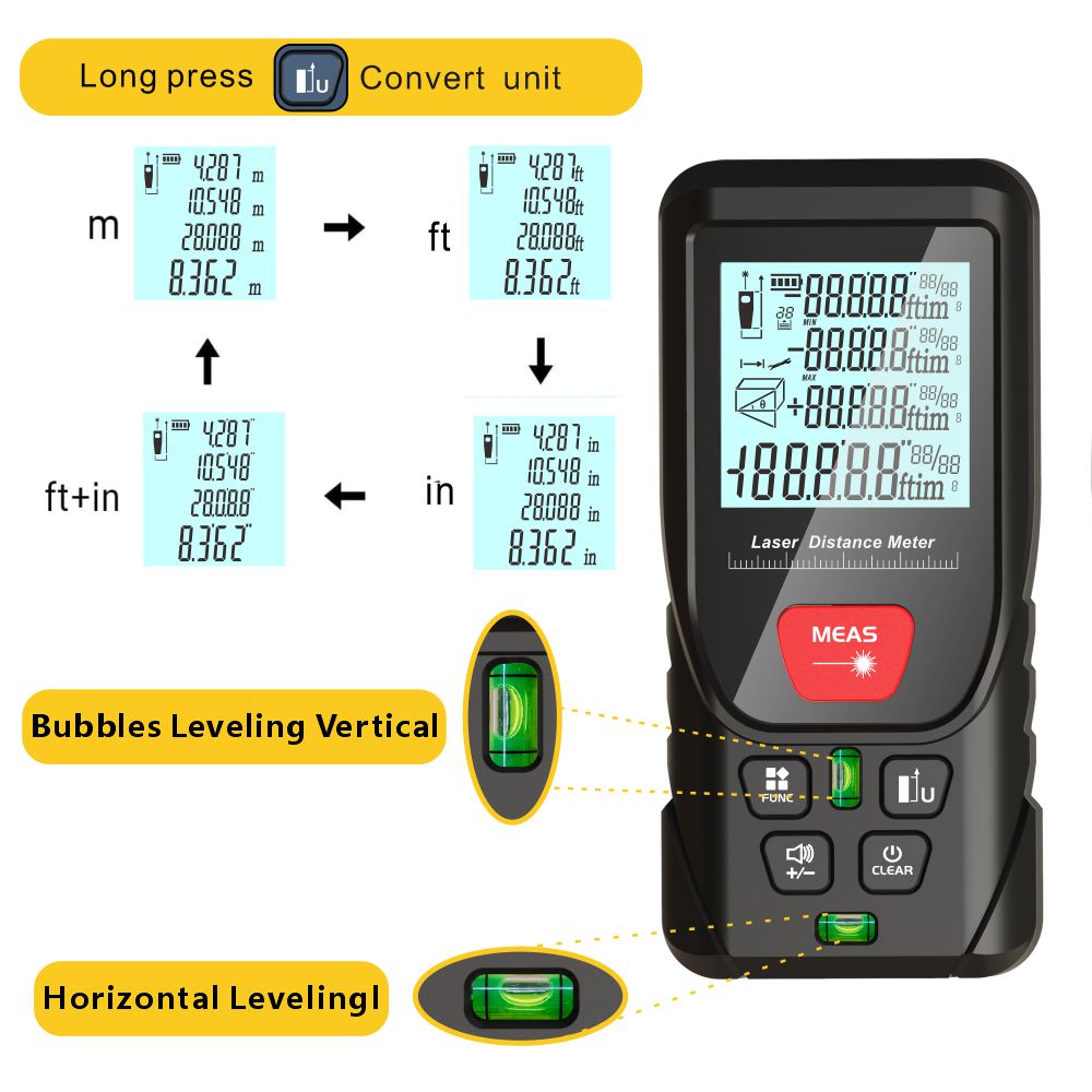Medidor de laser feixe laser v - Laser Distance Meter With Bubble Level avaliação e preço